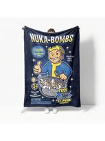Fallout įkvėptas Nuka-Bombų metamas pledas - Industrinio stiliaus žaidimų tematikos daugiafunkcis minkštas patogumas lovai, biurui, miegamajam 75X95CM pilka spalva