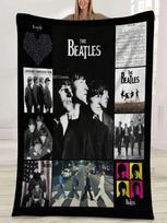 Muzikinė minkšta flanelinė antklodė B-Beatles parašo mesti antklodė minkštas meno plakatas lovatiesė sofos oro kondicionieriaus užvalkalas#Spalva_4,Dydis_75X95CM 75X95CM pilka spalva