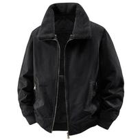 2025 Men's Velvet Jacket: Wear-Resistant, Warm, Detachable Fur Collar, Cotton Coat 4XL
