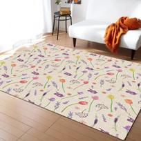 Tulip Carpet Spring botanical Flower Area Rug for Living Room Children's Bedroom Natural Garden Floral Floor Mat Kitchen Doormat 40x60cm 16x24 inch