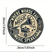 Retro Guitar Metal Tin Sign Vintage Music Wall Art For Bar Home Decor 20x20 įvairiaspalvis