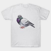 Men Black Print T-shirt Fat Pigeon No-Cut Heat Transfer Print Cotton Tshirt L