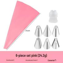 Stainless Steel Cake Piping Tips and EVA Bag Set for Baking Please note color when ordering pink