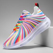 Men's Air Cushion Running Shoes Shock Absorption Thick Sole Wear-Resistant Sports Candy Matching Sneakers 39 balta