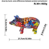 Latest Colorful Pig Statue Ornaments Living Room Home Use Resin Crafts Wine Cabinet Porch Decoration Gift Good Idea