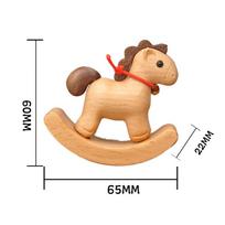Beech Wood Mini Rocking Horse Vintage Style Nordic Design Balance Rocking Horse Art Adornment Carved Design Mini Home Decor Item 4XL