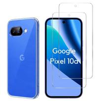 Case for Google Pixel 10a and 2 Tempered Glass Screen Protector Film Phonillico®