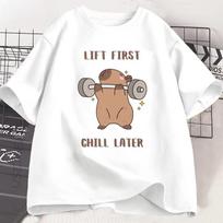 Capybara Gym TShirt Unisex Women Sports Tee Workout Fitness T Shirt Top Unisex Softstyle Loose Cotton Tshirt Clothes M