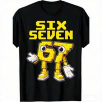 Summer Fashion Fun Cartoon 67 Print Men's T-Shirts Summer Street Short-Sleeve Outdoor Casual Tops for Men's and Women's Tees Top XXS