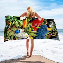 Parrot Pattern Beach Towel Color Bird for Adults Kids Large Soft Quick Dry Swimming Bath Towel Camping Tent Travel Towel Blanket W40*H60(CM)