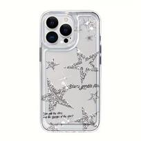 Skaidrus Blizgus Žvaigždžių Rašto Skaidrus Telefono dėklas iPhone 17 16 Pro Max 15 14 Plus 13 Mini 12 11 16E 17 Air X XR Minkštas Dangtelis iPhone 13 mini white
