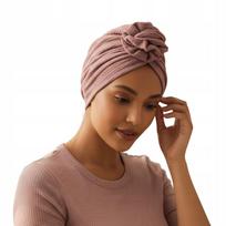 Klasyczny Turban Z Różą Mussa 031 Z Muślinu Bawełnianego Komfort I Styl