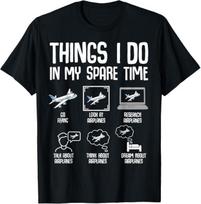 Airplane Things I Do in My Spare Time Plane Pilot Kids Men T-Shirt S įvairiaspalvis