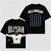 Jude Bellingham Anglija Nr.10 Marškinėliai Vyrams ir Moterims Vasariniai Gatvės Drabužiai Medvilniniai Drabužiai Mada Aukštos Kokybės Oversized Trumpomis Rankovėmis Moteriški Vyriški Drabužiai 4XL