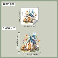 Butterfly Flower Small House Bedroom Living Room Entrance Switch Stickers Home Beautification