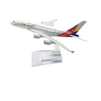 1/400 16CM Asiana Airlines Airbus A380 Aircraft Model Planel Airplane Diecast Metal Planes Collect Gifts white