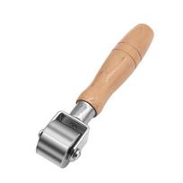 Wooden Handle Solid Hand Push Roller Leather Edge Presser Flattening Material Fitting