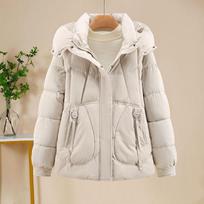Plus Size Winter Jacket Women Warm Cotton Padded Hooded Short Top Loose Outerwear XL