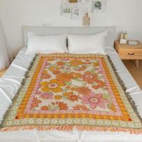 World map Cotton Bohemian Plaids Home Blanket Knitted Dustproof Sofa Cover Blanket Anti-Slip Decorative Blankets For Tea Table 130x180cm slyva