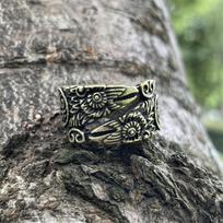 Norse Viking Odins Raven Ring Adjustable Triskele Symbol Punk Jewelry Scandinavian Mythology Triskelion resizable antikvarinės bronzos spalvos
