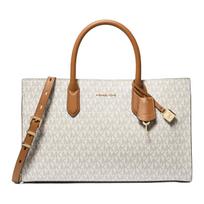 Michael Kors Mk Scarlett Logo Lock Charm Tote Bag Women tote bags Vanilla 30F4GETS2B-VANILLA-ACRN Basic Set (Bag+Dust Bag)