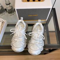 Thick-soled heightening strap dad shoes women's 2025 autumn new mesh breathable rhinestones lightweight sports and leisure shoes 35 sidabras