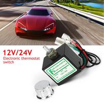 12V/24V Automobilio oro kondicionieriaus termostato jungiklis - Elektroninis temperatūros reguliavimo jutiklis sunkvežimių šaldymo modifikavimui 12V black