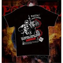 Postal Dude Humorous Action Graphic T-Shirt Black Video Game Tee with Postal Dude Weapons Crew Neck Shirt 4XL