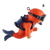 Diver Submerged Floating Fish Tank Aquarium Personality Landscaping Decoration Cute Simulation Diver Floating Fish Supplies red