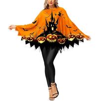 Gothic Fun Cape Cosplay Costume Capes Unisex Halloween Pumpkin Spider Ghost Print Costume Dead Party Props Cloaks 2025 One Size