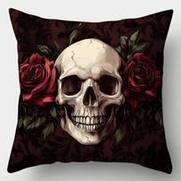 Edgy Skull & Rose PillowcasesLiving room sofa cushion cover, soft and comfortable, bedroom room decoration 45x45cm-1pcs