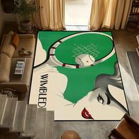 Wimbledon Championships Doormat - Handmade Tufted Anti-Slip Rug for Kitchen , Bedroom & Living Room , Tennis Decor 60x90cm