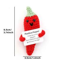 Energy Positive Pocket Hug Crochet Doll Mini Handmade Knitted Plush Potato Turtle Vegetable Duck Funny Support Gift With Card