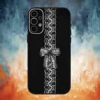 Black lace print Phone Case For Samsung S25,S24,S21,S22,S23,S30,Ultra,S20,Plus,Fe,Lite,Note,10,9,5G Black Cover Samsung S105G black