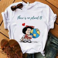 Female T Shirt Cartoon Paz Mafalda Or Quiero Cafe Printed Female Graphic T Shirt Harajuku Funny S