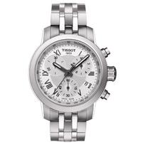 Tissot PRC 200 Series Quartz Movement Three Eye Chronograph Waterproof Calendar Business Versatile Watch Women watches Silver T055.217.11.033.00 Regular Watch Box,Silver Dial white