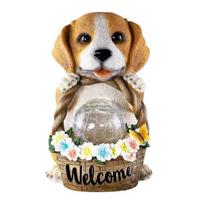 Solar Animal Statue Light, Cute Puppy Cat Rabbit Solar Garden Light, Outdoor Sculpture Waterproof Solar Lamp for Yard Patio Porch 1