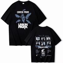 Vasarinis madingas unisex marškinėlis Vintage viršus Linkin-Park marškinėlis Harajuku apvalia kaklo iškirpte Hip Hop gatvės apranga Per didelis marškinėlis Y2K gotiški medvilniniai marškinėliai S įvairiaspalvis