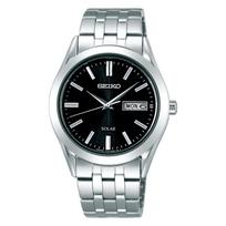 SEIKO SELECTION SBPX083 mens wristwatch made Japan solar-powered sapphire glass date day calendar black dial stainless steel