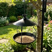 Rainproof Iron Bird Feeder Large Capacity Bird Feeding Station  Garden Decoration juoda