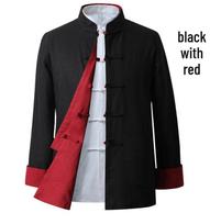 Men's Double-Sided Chinese Style Linen Jacket - Retro Cotton Top with Long Sleeves L