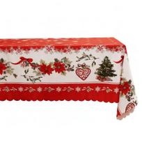 Kalėdinis stačiakampis staltiesė, vandeniui atspari, kalėdinė, su holly, saldainių lazdelėmis, staltiesė, plaunamas stalo uždangalas namams, vakarienės vakarėlio dekoravimui 90x150cm D white