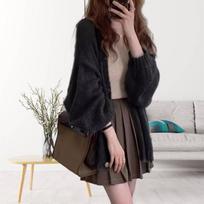 Soft Waxy Single-breasted Sweater Knitted Loose Cardigan Women's Spring and Autumn Solid Color Long-sleeved Jacket One size