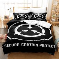 SCP bed sheet set funda nordica cama uk CN(Origin) Duvetcover&2pcs Pillowcase 100% Polyester 3D Print Yes 90gsm EU Single(135*200cm)3pcs