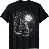 Wise Owl Birds Graphic for Men Women Boys Girls T-Shirt S juoda