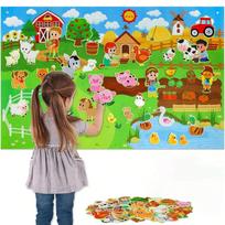 Montessori Busy Board Ideal for ToddlerFelt Sensory Story Board Ideal for Children Touch Development Interactive Preschool Early Learning Playthings yellow