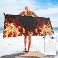 Burning Fire With Sparks Beach Towel Soft Microfiber Quick Dry Absorbent Quick Towels For Bath W30*H60(CM)