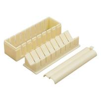Sushi Maker Press Molds Sushi Roll Maker for Beginners Compact Sushi Mold Set with Square Round Heart Shapes Easy DIY Sushi Making Kit for Quick Meals beige