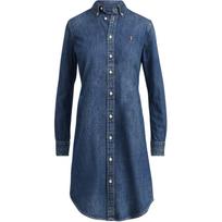 Ralph Lauren SS22 Pony Embroidery Single Breasted Long Sleeve Dress Women Blue 211763630-001 XS