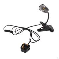 Flexible UK Plug Reptile Heating Light UVA UVB Bulb Lamp Holder E27 Base with on.off Switch,